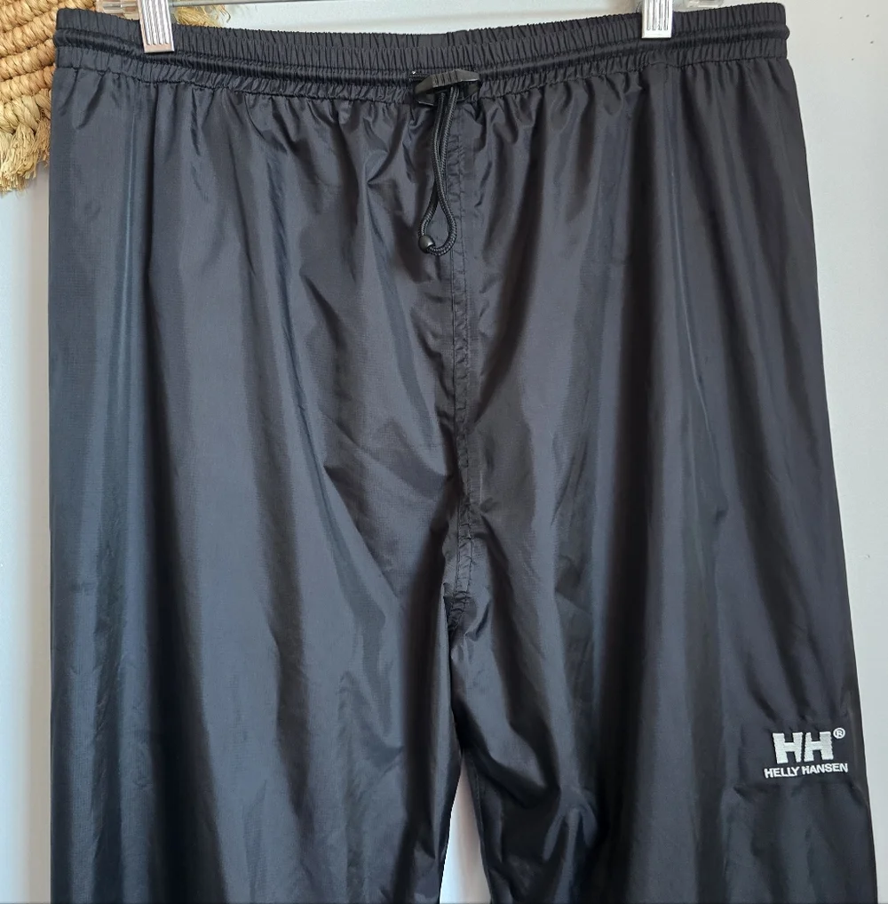 Helly Hansen Black Workwear Unisex Helly Tech Waterproof Nylon Pants SZ Large - Picture 2 of 13